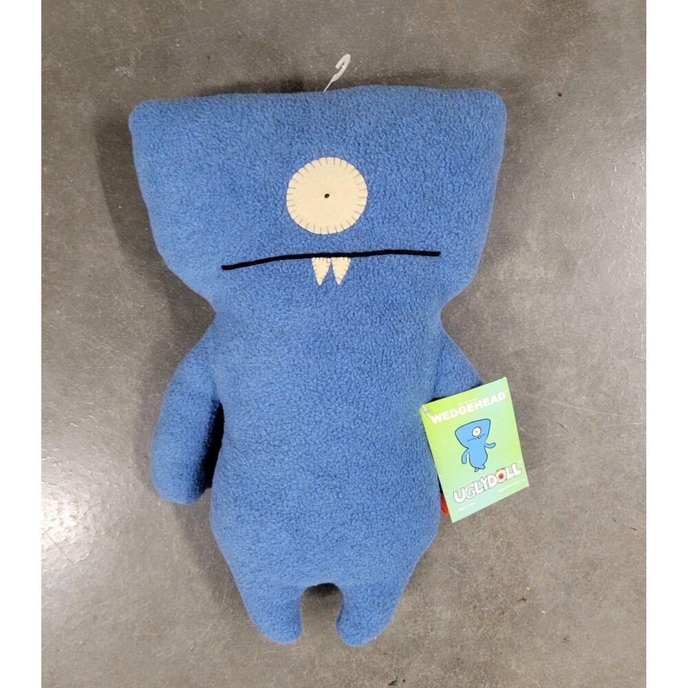 Uglydoll Plush Wedgehead Ugly Doll  Blue Monster 2004  14" NWT New